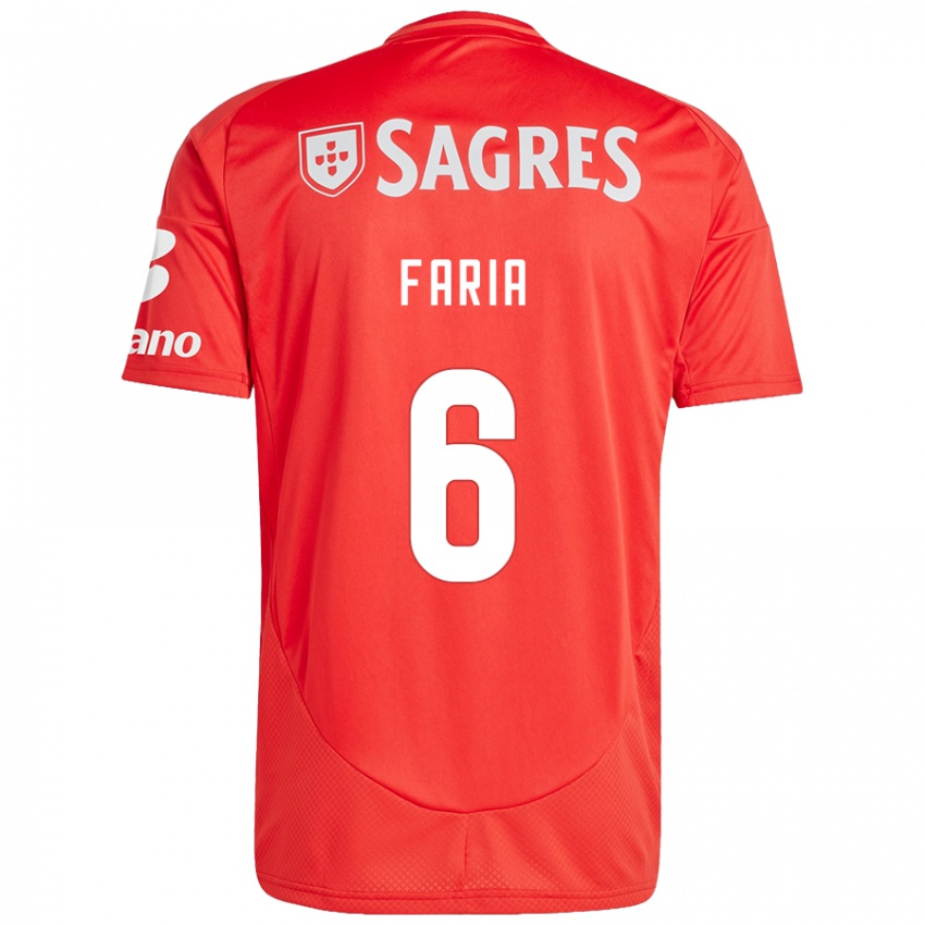 Niño Camiseta Andreia Faria #6 Rojo Blanco 1ª Equipación 2024/25 La Camisa Chile