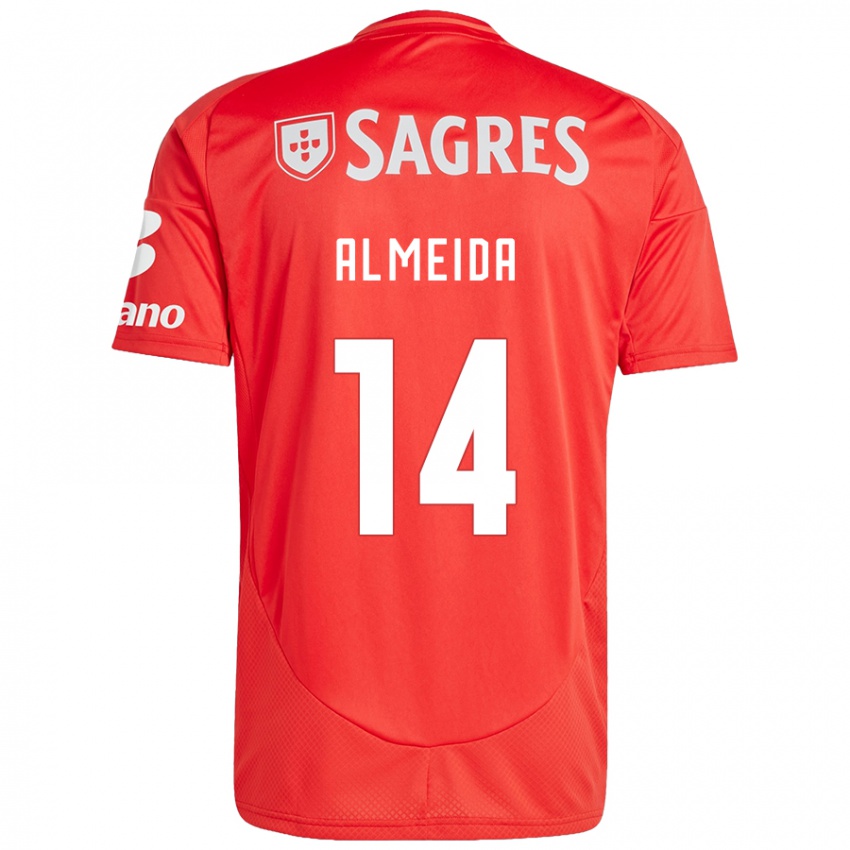 Niño Camiseta Letícia Almeida #14 Rojo Blanco 1ª Equipación 2024/25 La Camisa Chile