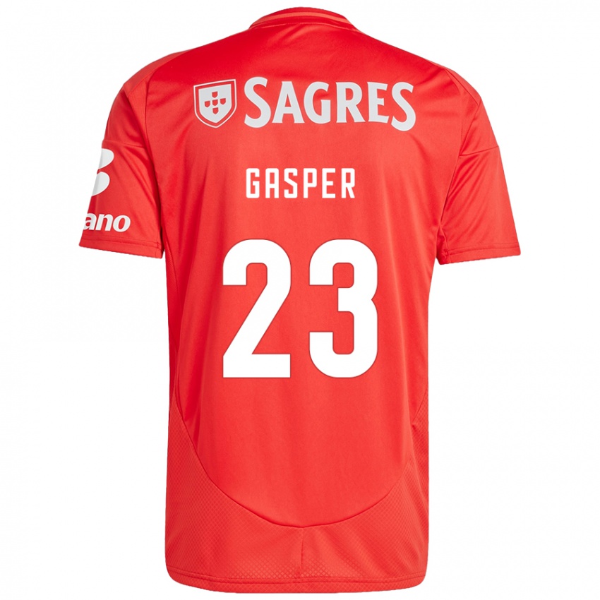 Niño Camiseta Anna Gasper #23 Rojo Blanco 1ª Equipación 2024/25 La Camisa Chile