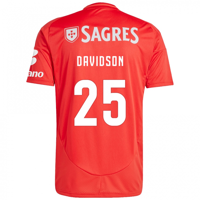 Niño Camiseta Chandra Davidson #25 Rojo Blanco 1ª Equipación 2024/25 La Camisa Chile