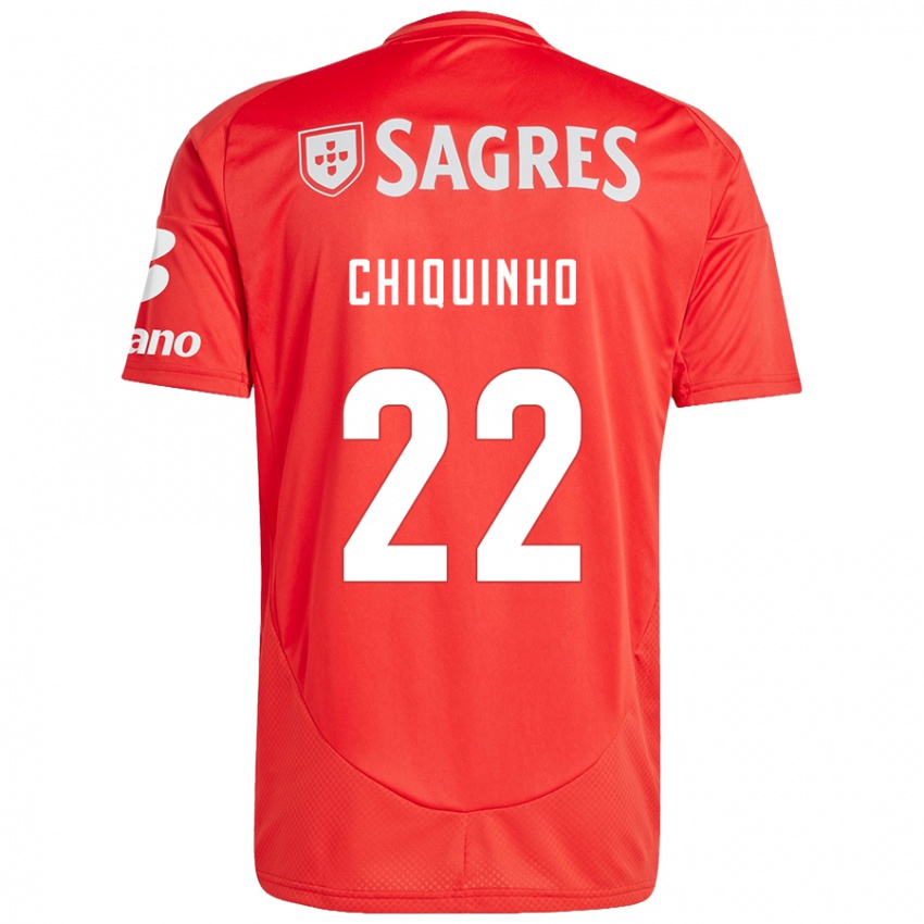 Niño Camiseta Chiquinho #22 Rojo Blanco 1ª Equipación 2024/25 La Camisa Chile