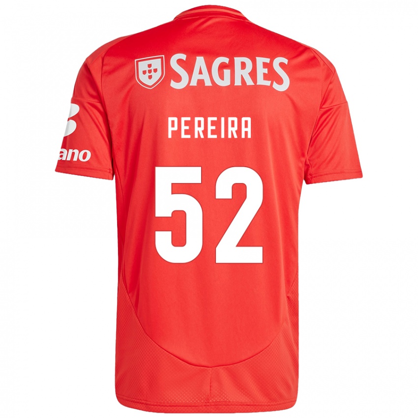 Niño Camiseta Henrique Pereira #52 Rojo Blanco 1ª Equipación 2024/25 La Camisa Chile