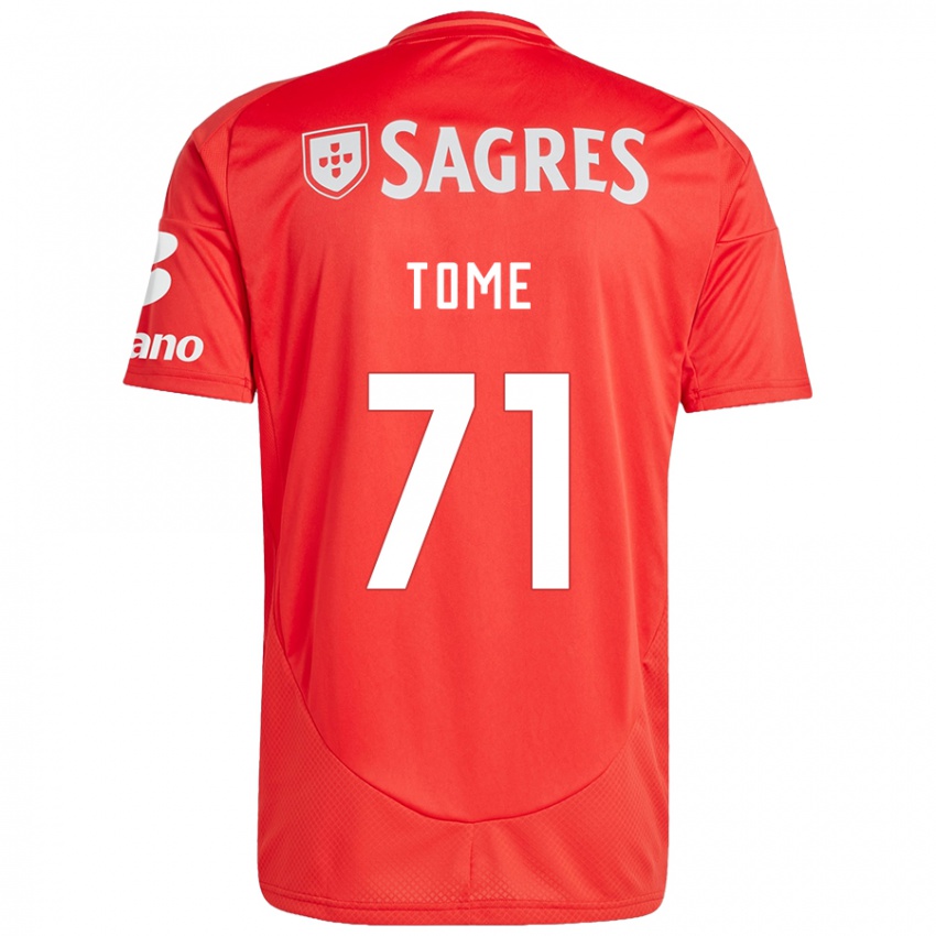 Niño Camiseta João Tomé #71 Rojo Blanco 1ª Equipación 2024/25 La Camisa Chile