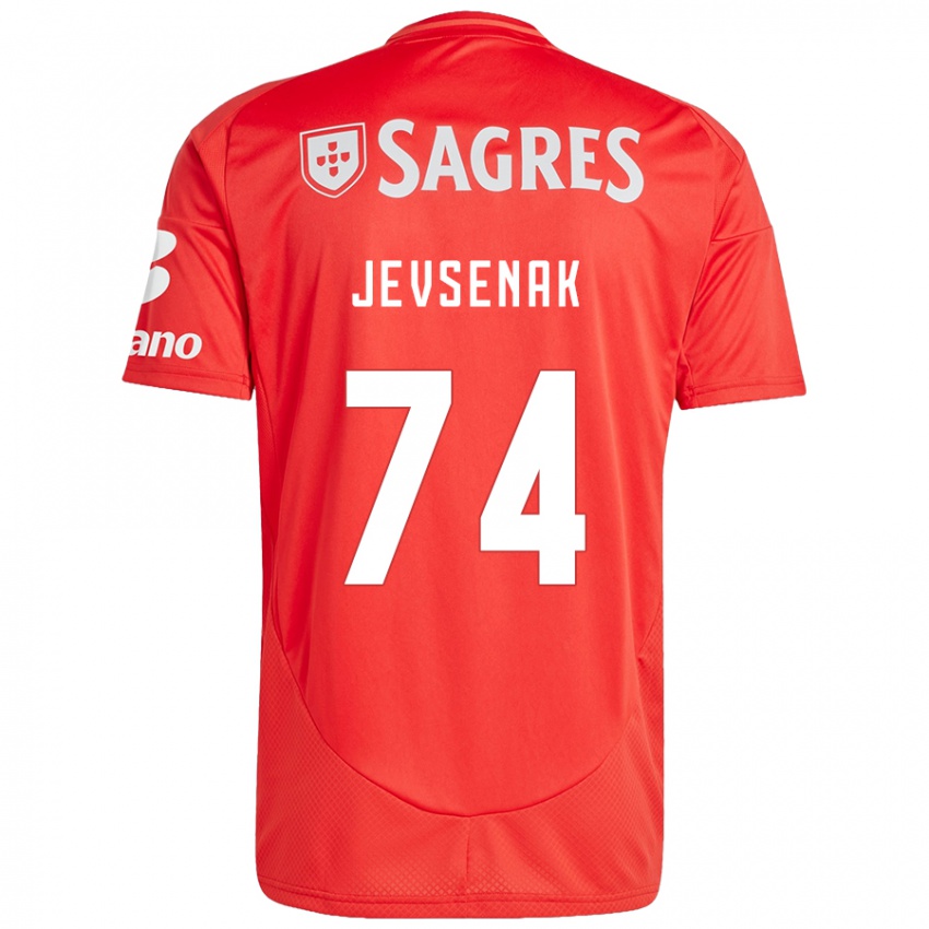 Niño Camiseta Zan Jevsenak #74 Rojo Blanco 1ª Equipación 2024/25 La Camisa Chile