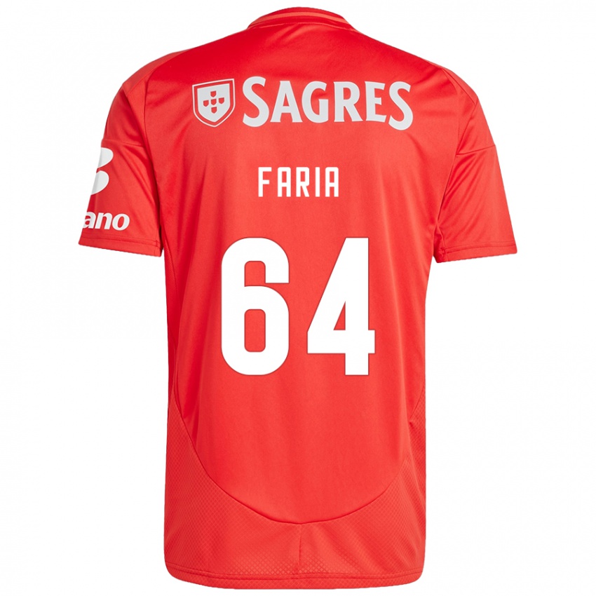 Niño Camiseta Hugo Faria #64 Rojo Blanco 1ª Equipación 2024/25 La Camisa Chile