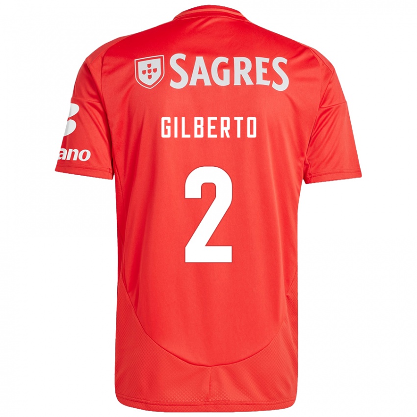 Niño Camiseta Gilberto #2 Rojo Blanco 1ª Equipación 2024/25 La Camisa Chile