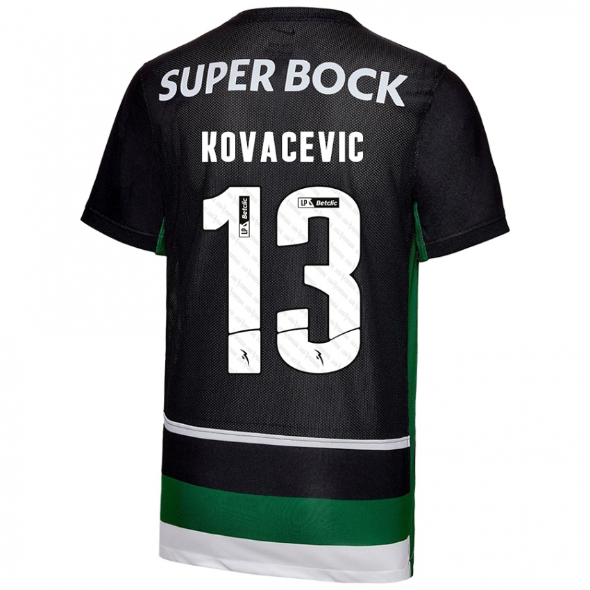 Niño Camiseta Vladan Kovacevic #13 Negro Blanco Verde 1ª Equipación 2024/25 La Camisa Chile