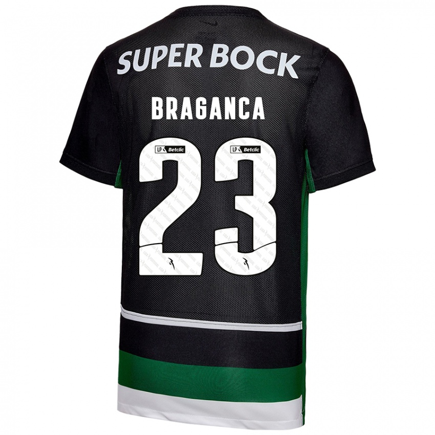 Niño Camiseta Daniel Bragança #23 Negro Blanco Verde 1ª Equipación 2024/25 La Camisa Chile