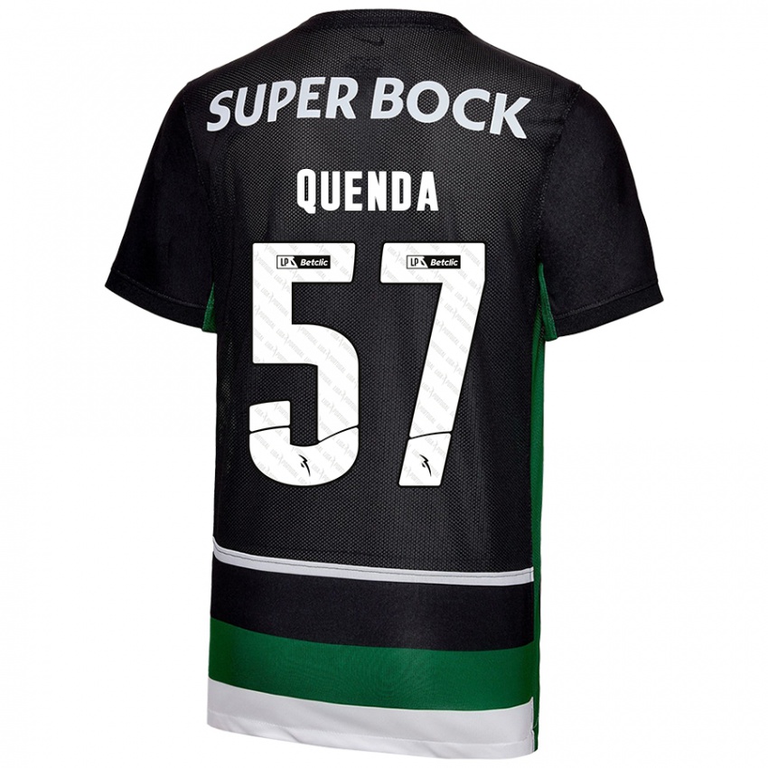 Niño Camiseta Geovany Quenda #57 Negro Blanco Verde 1ª Equipación 2024/25 La Camisa Chile