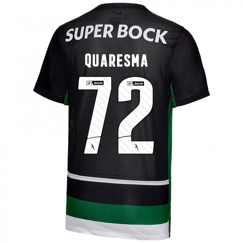 Niño Camiseta Eduardo Quaresma #72 Negro Blanco Verde 1ª Equipación 2024/25 La Camisa Chile