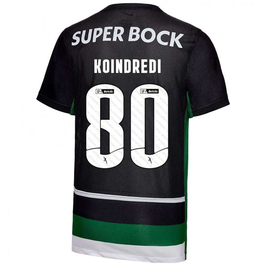 Niño Camiseta Koba Koindredi #80 Negro Blanco Verde 1ª Equipación 2024/25 La Camisa Chile