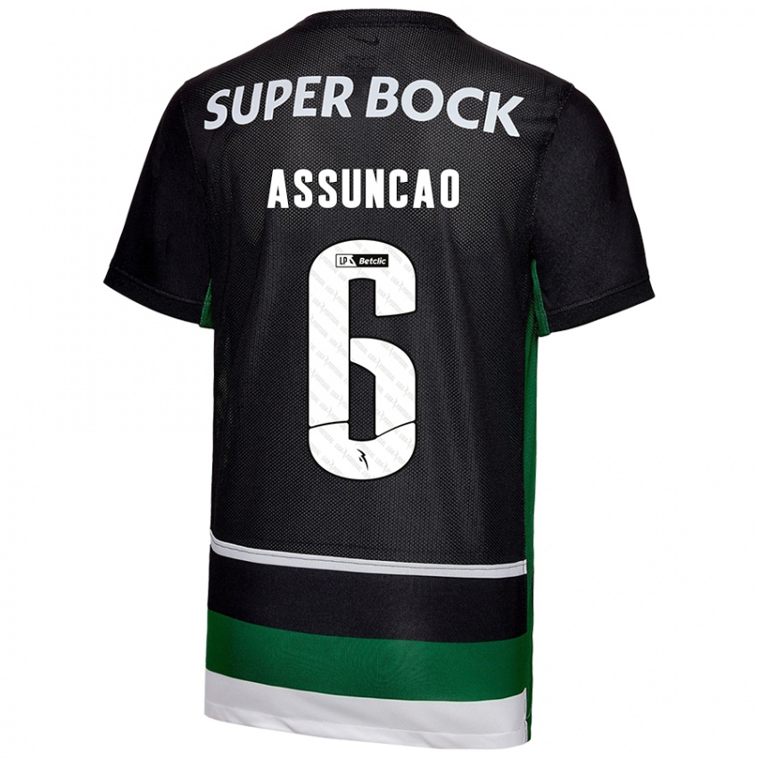 Niño Camiseta João Assunção #6 Negro Blanco Verde 1ª Equipación 2024/25 La Camisa Chile