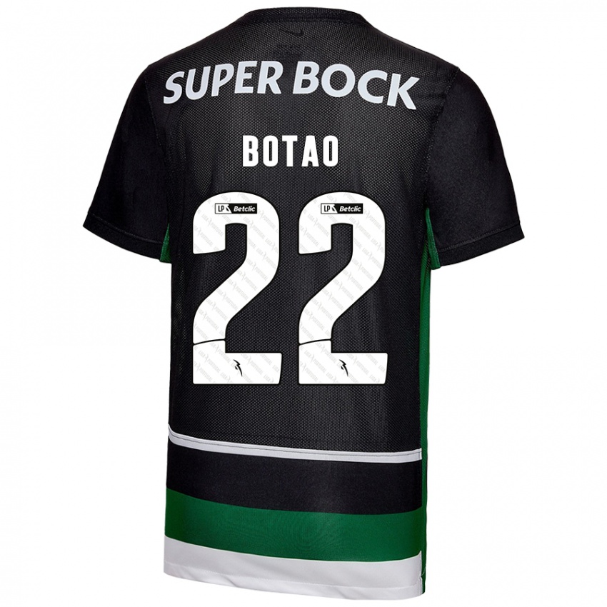 Niño Camiseta Martim Botão #22 Negro Blanco Verde 1ª Equipación 2024/25 La Camisa Chile