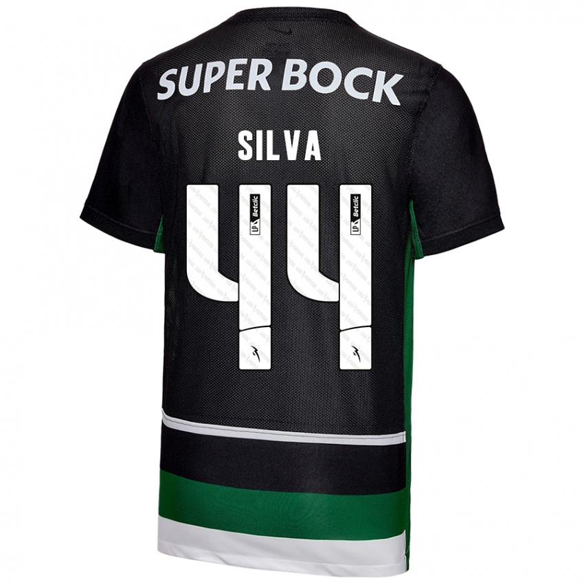 Niño Camiseta Pedro Silva #44 Negro Blanco Verde 1ª Equipación 2024/25 La Camisa Chile