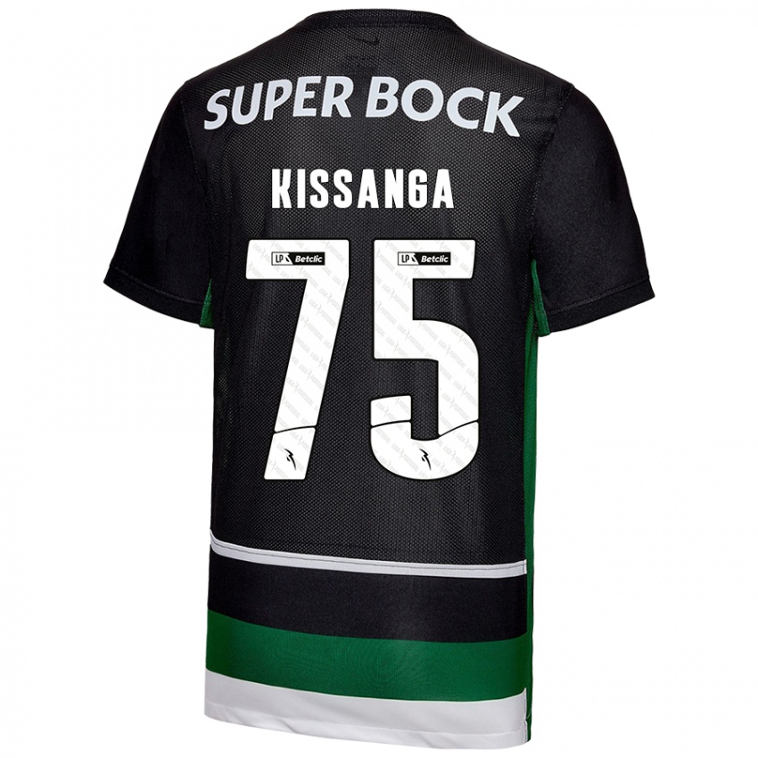 Niño Camiseta Manuel Kissanga #75 Negro Blanco Verde 1ª Equipación 2024/25 La Camisa Chile