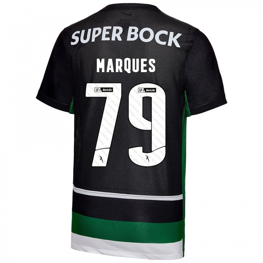 Niño Camiseta Rodrigo Marquês #79 Negro Blanco Verde 1ª Equipación 2024/25 La Camisa Chile