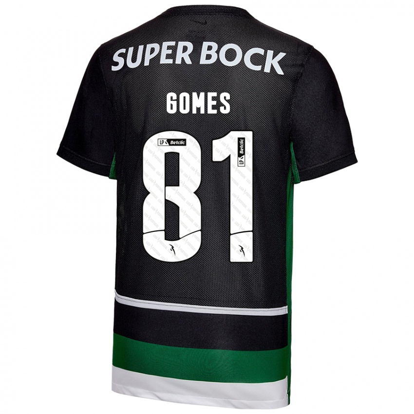 Niño Camiseta Salvador Gomes #81 Negro Blanco Verde 1ª Equipación 2024/25 La Camisa Chile