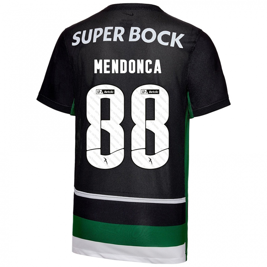 Niño Camiseta Manuel Mendonça #88 Negro Blanco Verde 1ª Equipación 2024/25 La Camisa Chile