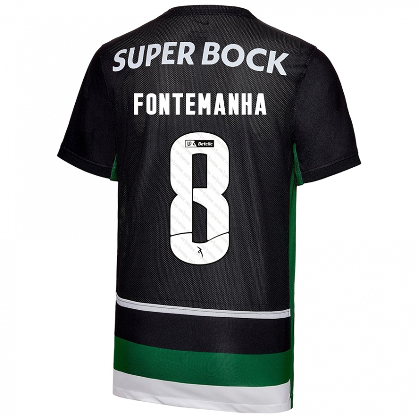 Niño Camiseta Rita Fontemanha #8 Negro Blanco Verde 1ª Equipación 2024/25 La Camisa Chile