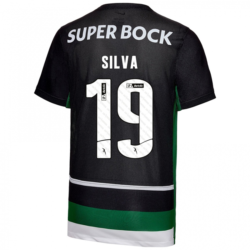 Niño Camiseta Diana Silva #19 Negro Blanco Verde 1ª Equipación 2024/25 La Camisa Chile