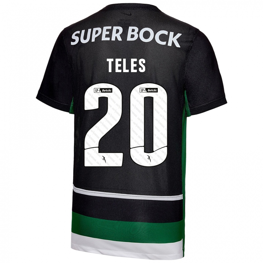 Niño Camiseta Ana Isabel Teles #20 Negro Blanco Verde 1ª Equipación 2024/25 La Camisa Chile