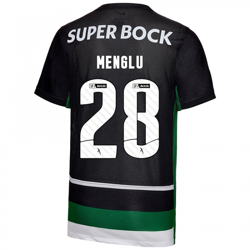 Niño Camiseta Shen Menglu #28 Negro Blanco Verde 1ª Equipación 2024/25 La Camisa Chile