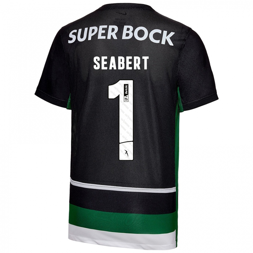 Niño Camiseta Hannah Grace Seabert #1 Negro Blanco Verde 1ª Equipación 2024/25 La Camisa Chile