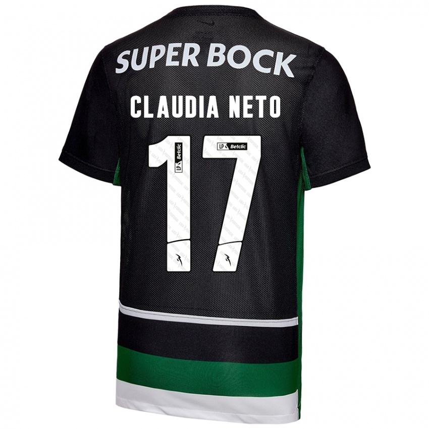 Niño Camiseta Cláudia Teresa Pires Neto #17 Negro Blanco Verde 1ª Equipación 2024/25 La Camisa Chile