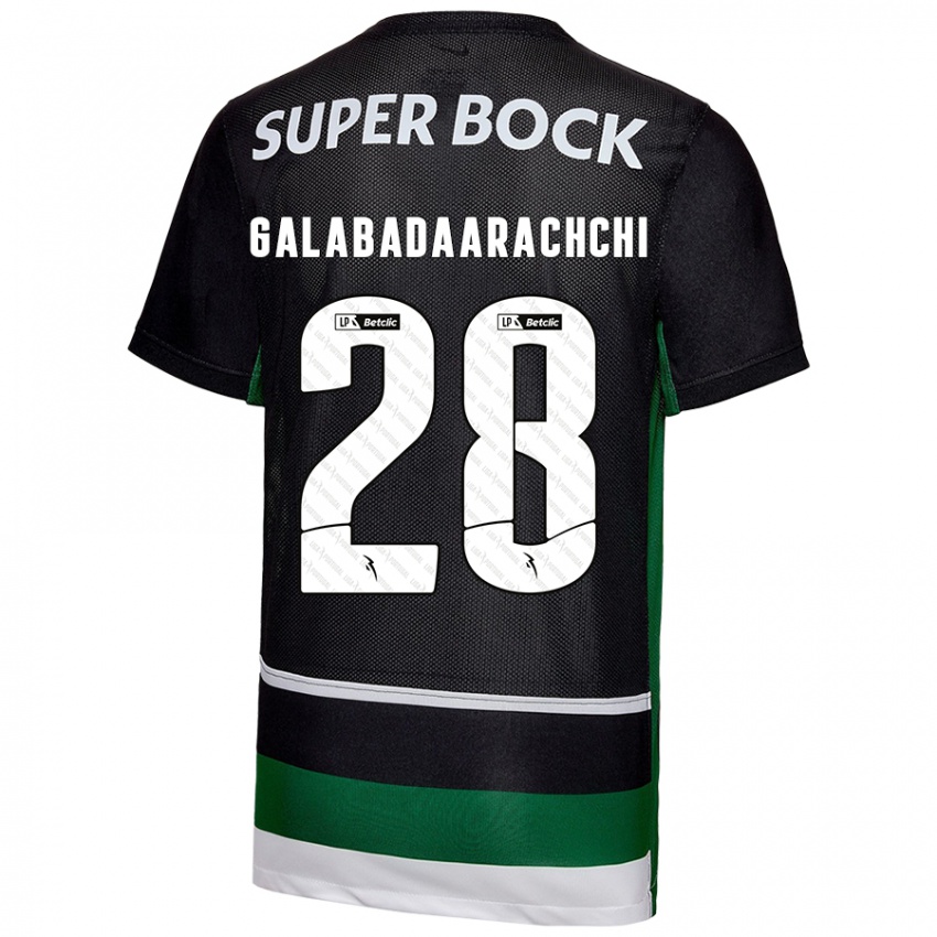 Niño Camiseta Jacinta Galabadaarachchi #28 Negro Blanco Verde 1ª Equipación 2024/25 La Camisa Chile