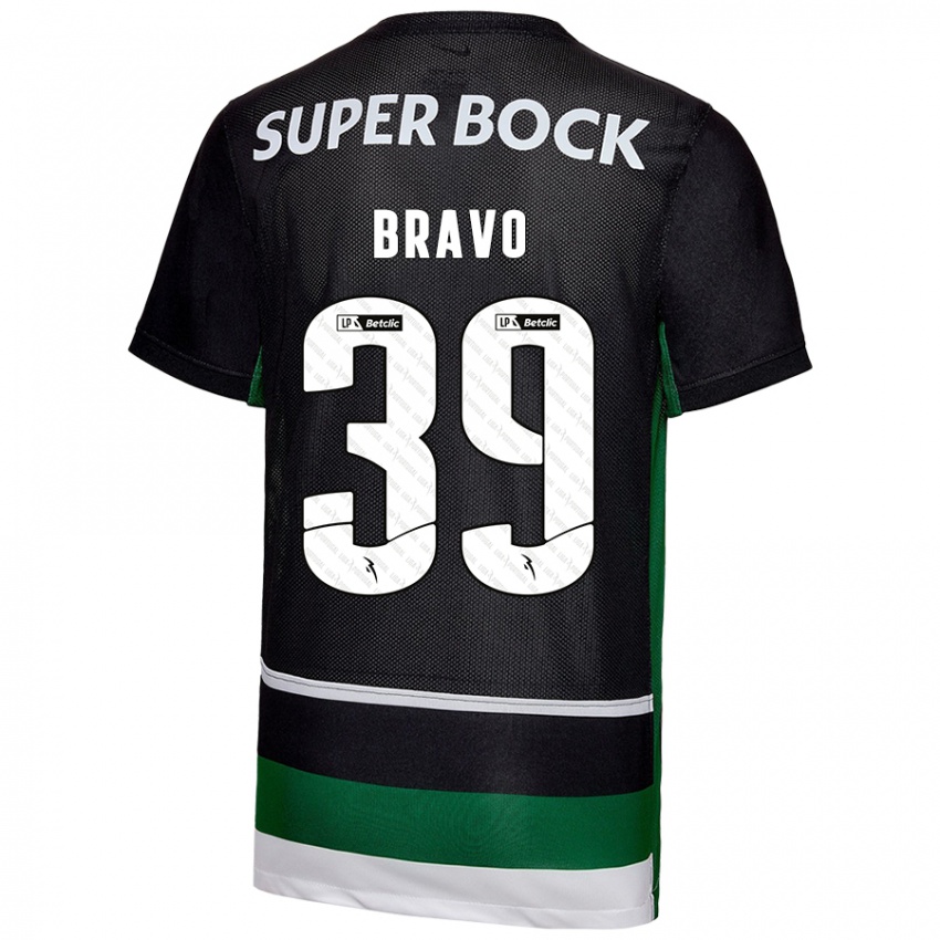 Niño Camiseta Bravo #39 Negro Blanco Verde 1ª Equipación 2024/25 La Camisa Chile