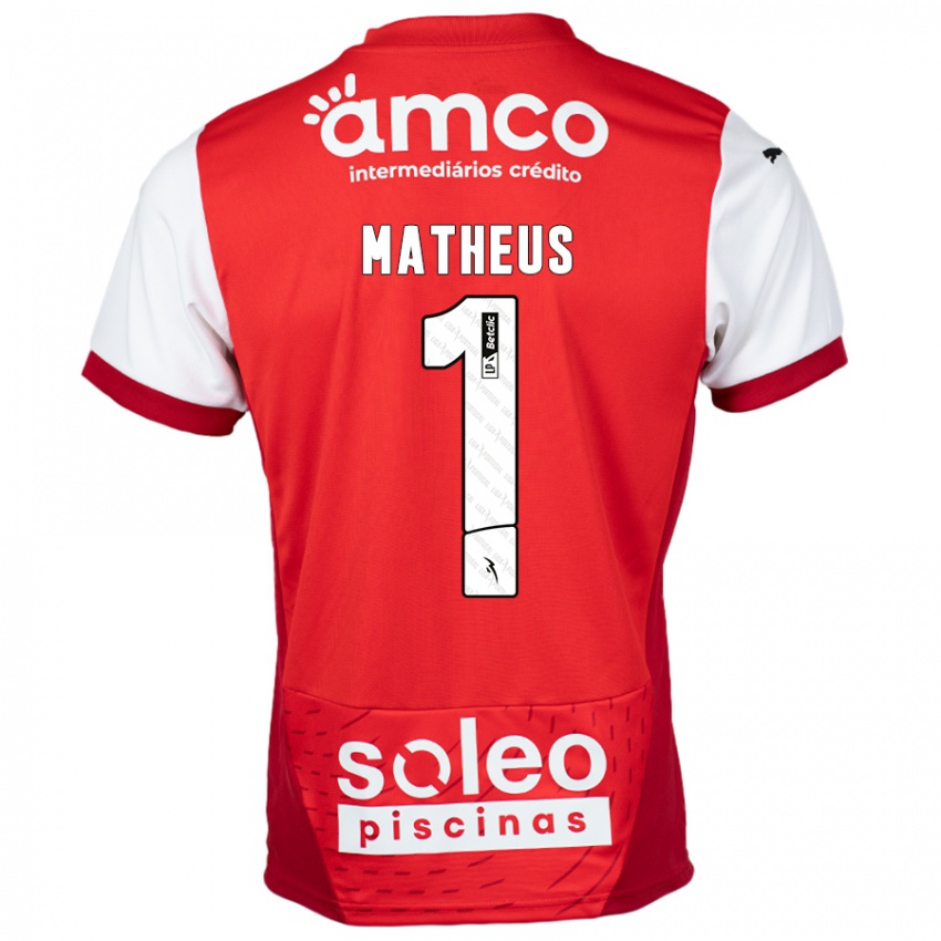 Niño Camiseta Matheus #1 Rojo Blanco 1ª Equipación 2024/25 La Camisa Chile