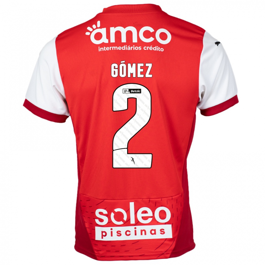 Niño Camiseta Víctor Gómez #2 Rojo Blanco 1ª Equipación 2024/25 La Camisa Chile