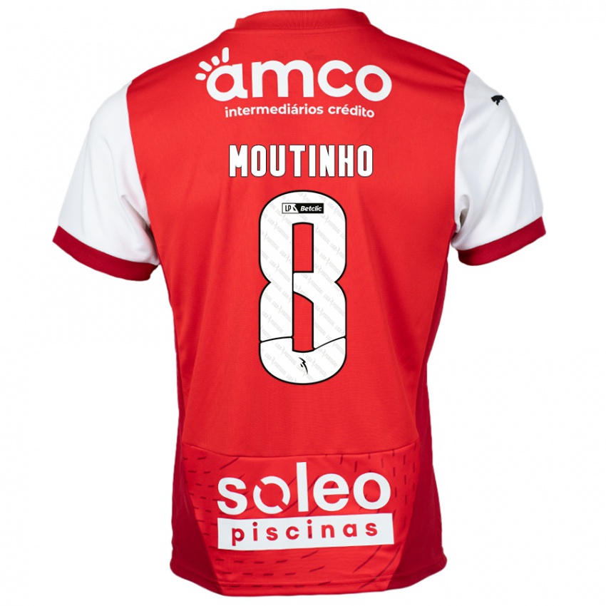 Niño Camiseta João Moutinho #8 Rojo Blanco 1ª Equipación 2024/25 La Camisa Chile