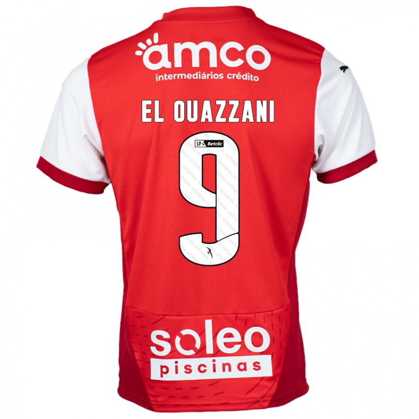 Niño Camiseta Amine El Ouazzani #9 Rojo Blanco 1ª Equipación 2024/25 La Camisa Chile