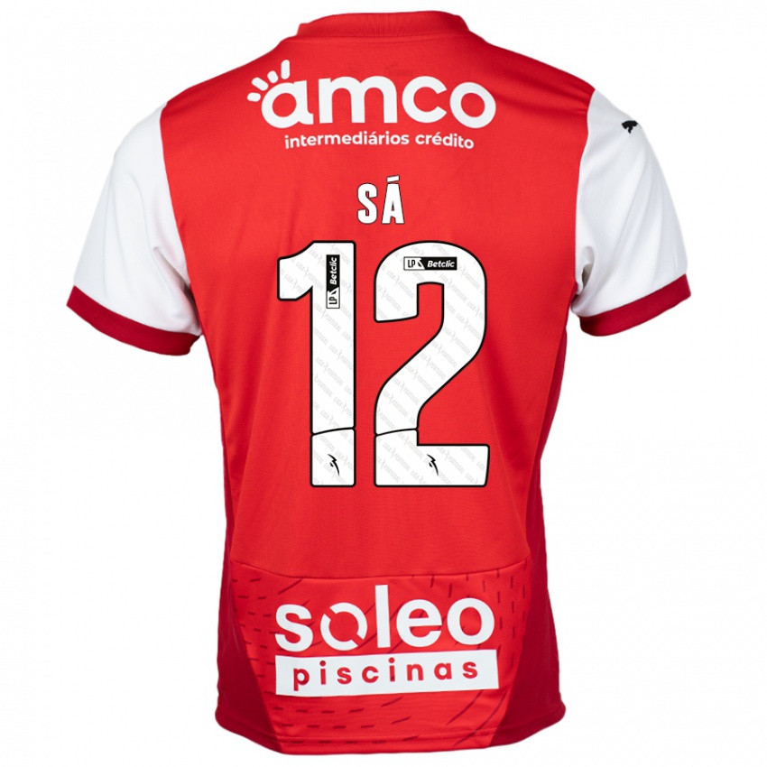 Niño Camiseta Tiago Sá #12 Rojo Blanco 1ª Equipación 2024/25 La Camisa Chile