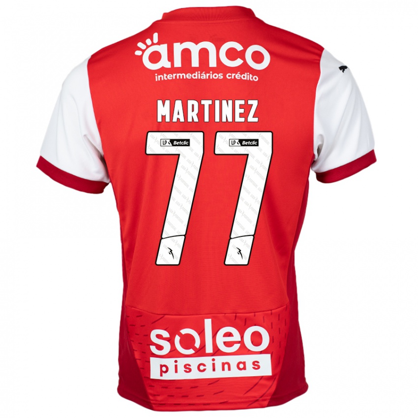 Niño Camiseta Gabri Martínez #77 Rojo Blanco 1ª Equipación 2024/25 La Camisa Chile