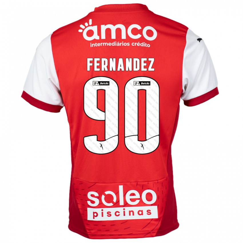 Niño Camiseta Roberto Fernández #90 Rojo Blanco 1ª Equipación 2024/25 La Camisa Chile