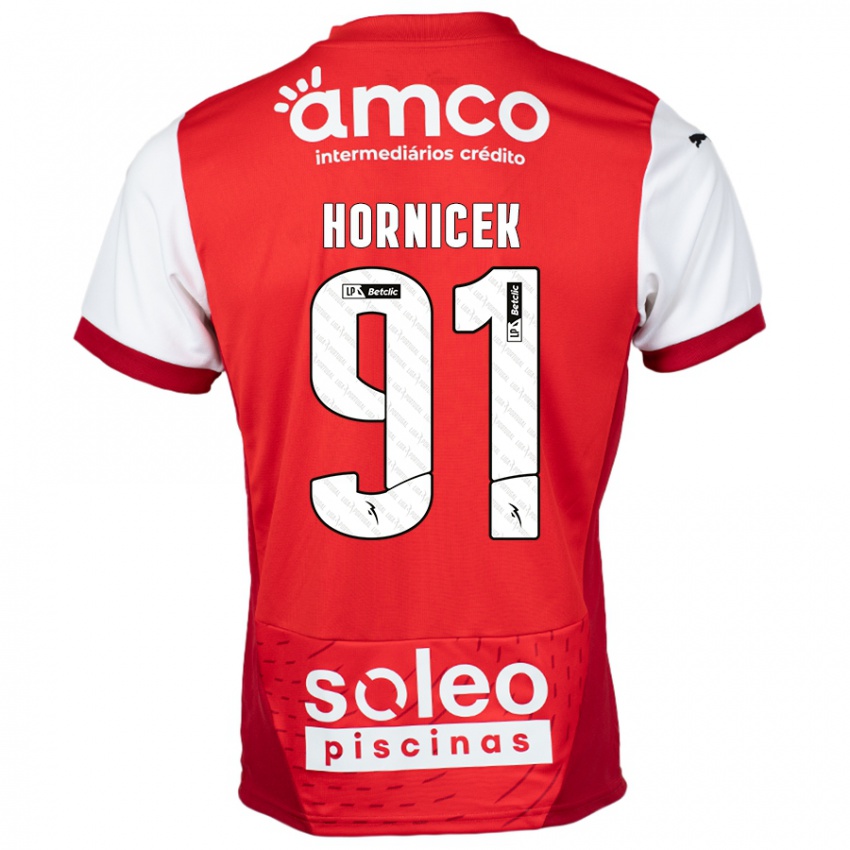 Niño Camiseta Lukas Hornicek #91 Rojo Blanco 1ª Equipación 2024/25 La Camisa Chile