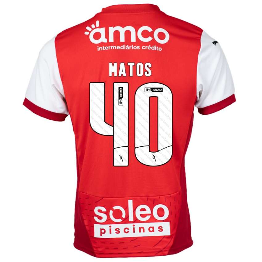 Niño Camiseta João Matos #40 Rojo Blanco 1ª Equipación 2024/25 La Camisa Chile