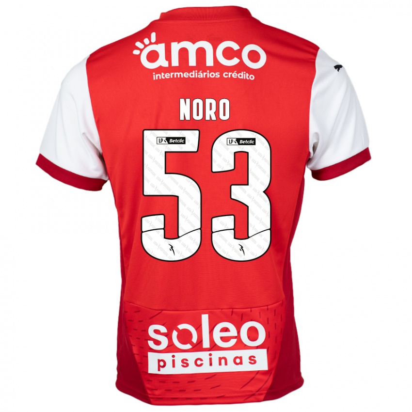 Niño Camiseta Jonatás Noro #53 Rojo Blanco 1ª Equipación 2024/25 La Camisa Chile