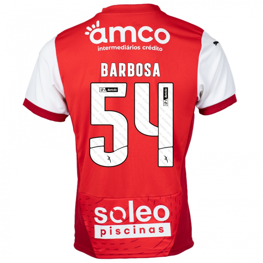 Niño Camiseta Guilherme Barbosa #54 Rojo Blanco 1ª Equipación 2024/25 La Camisa Chile