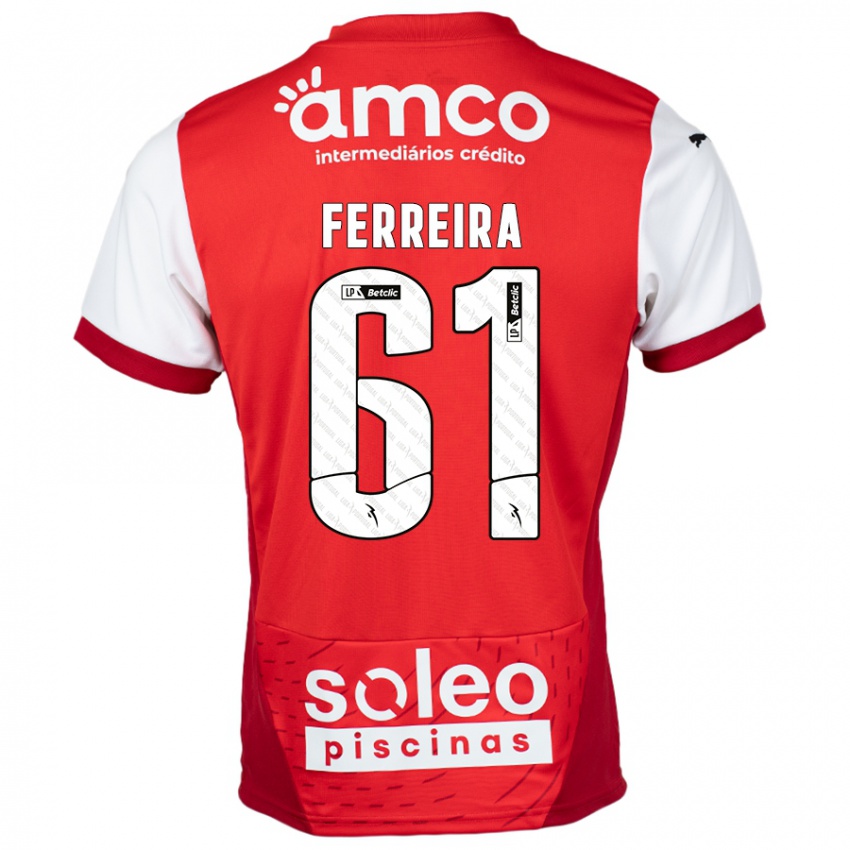 Niño Camiseta Tiago Ferreira #61 Rojo Blanco 1ª Equipación 2024/25 La Camisa Chile