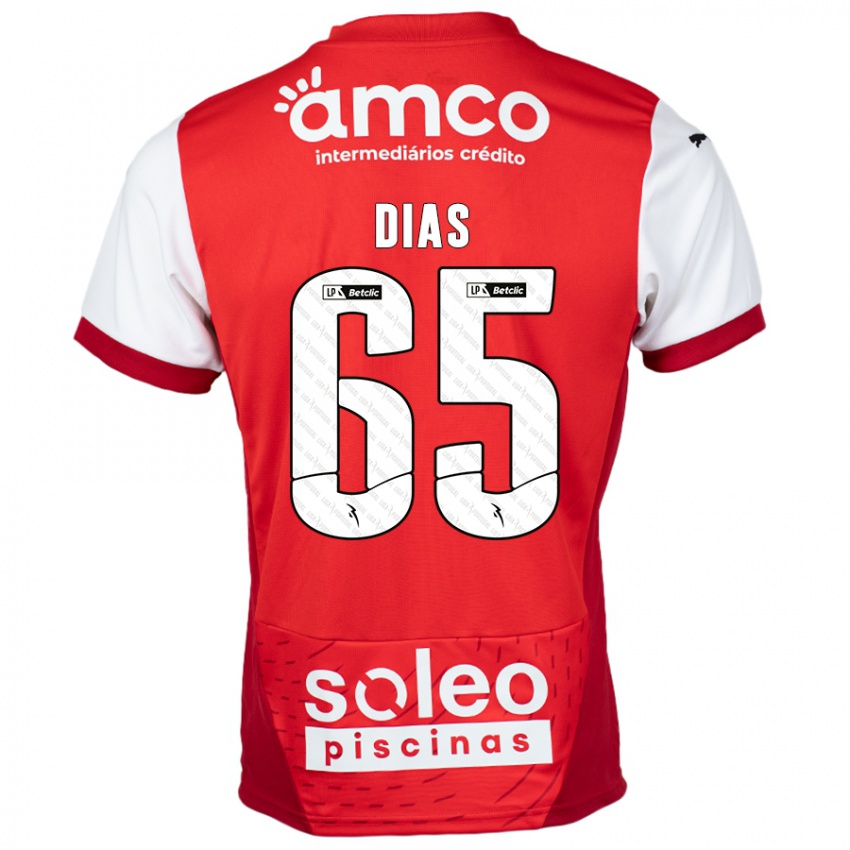 Niño Camiseta Leandro Dias #65 Rojo Blanco 1ª Equipación 2024/25 La Camisa Chile