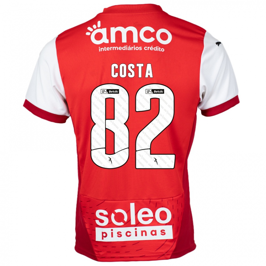 Niño Camiseta Gui Costa #82 Rojo Blanco 1ª Equipación 2024/25 La Camisa Chile