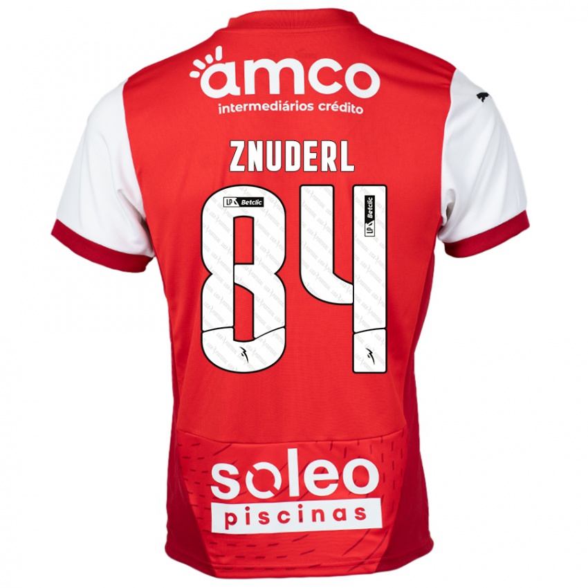 Niño Camiseta Tai Znuderl #84 Rojo Blanco 1ª Equipación 2024/25 La Camisa Chile