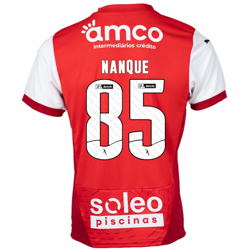 Niño Camiseta Edgar Nanque #85 Rojo Blanco 1ª Equipación 2024/25 La Camisa Chile