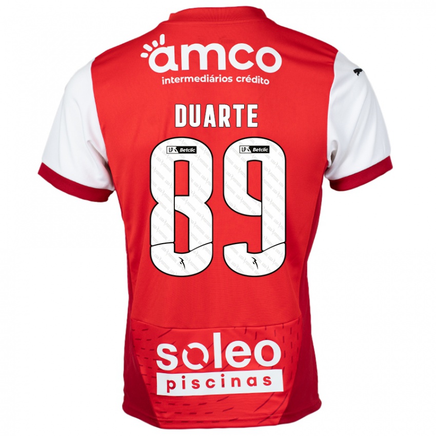 Niño Camiseta Afonso Duarte #89 Rojo Blanco 1ª Equipación 2024/25 La Camisa Chile