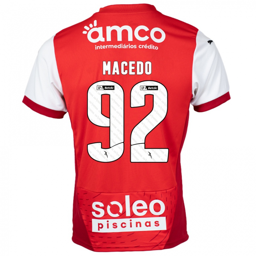 Niño Camiseta Rodrigo Macedo #92 Rojo Blanco 1ª Equipación 2024/25 La Camisa Chile