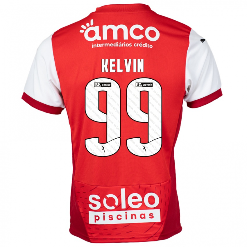 Niño Camiseta Kauan Kelvin #99 Rojo Blanco 1ª Equipación 2024/25 La Camisa Chile