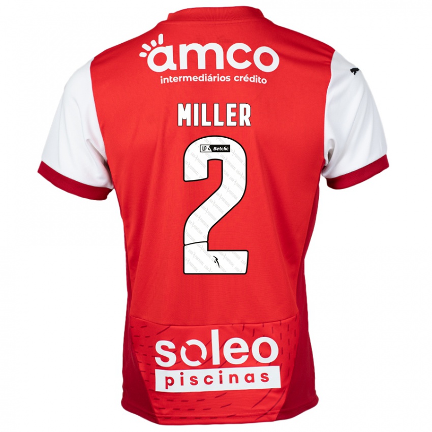 Niño Camiseta Maria Miller #2 Rojo Blanco 1ª Equipación 2024/25 La Camisa Chile